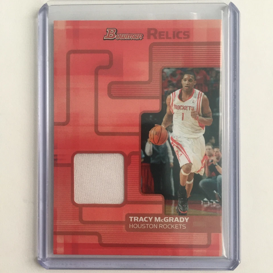 2007-08 Bowman Draft Picks & Stars Tracy McGrady Серебряная Игра Б/у Реликвия #d 16/25 - Изображение 4 из 4