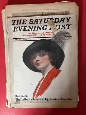 Antique Advertisement 1914- Saturday Evening Post Cover- Original Small Size