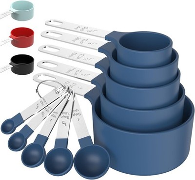 Measuring Cups & Spoons Set, Stackable Cups and Spoons, Nesting Measure Cups wit
