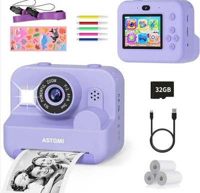 Kinder Sofortbild Selfie Kamera für Jungen und Mädchen, 1080P HD Digitalkamera 
