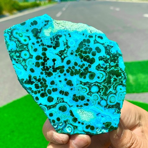 196G Natural Chrysocolla/Malachite transparent cluster rough mineral sample - Picture 20 of 24