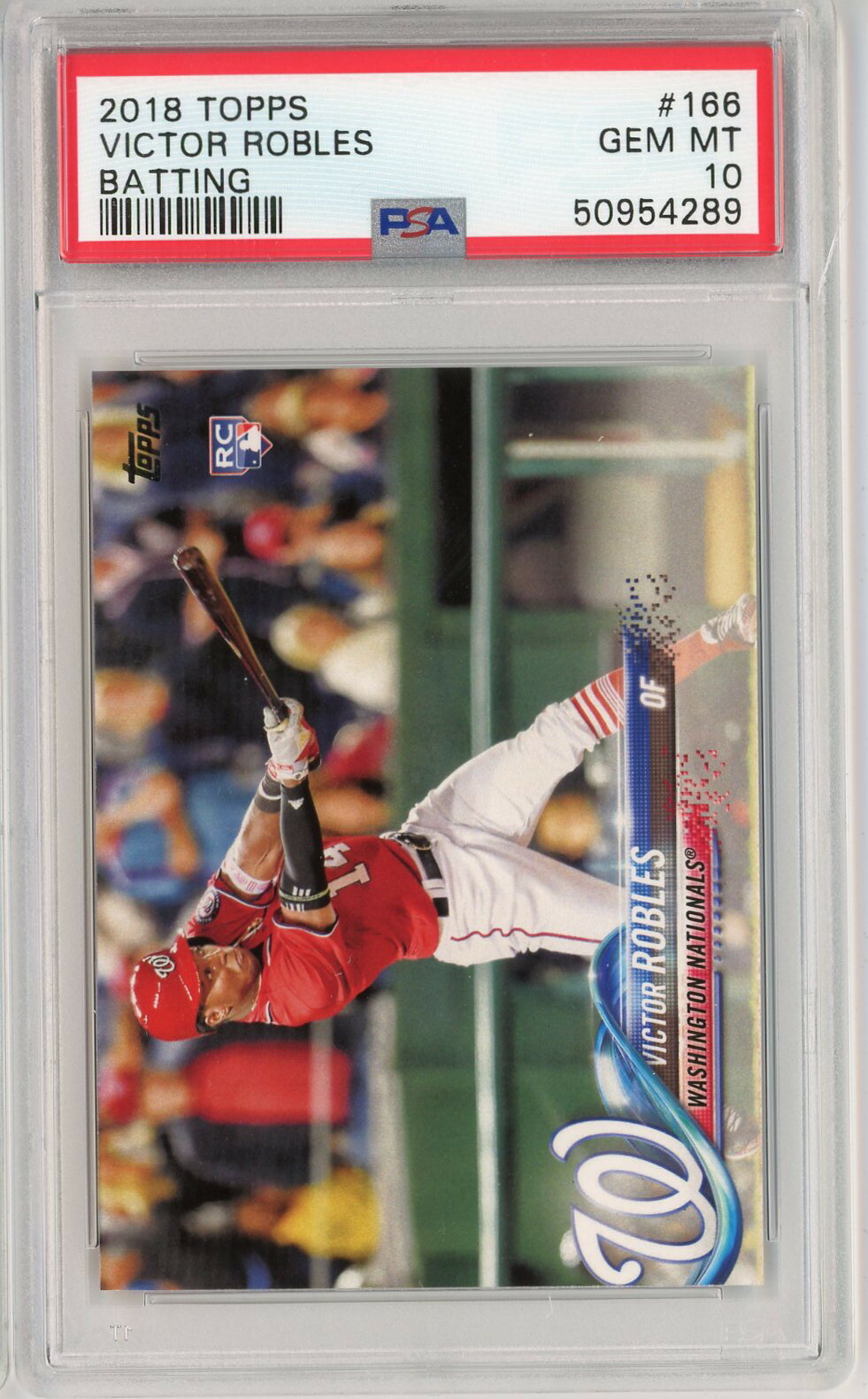 2018 Topps 166 Victor Robles Batting PSA 10 Gem Mint RC Washington Nationals OF