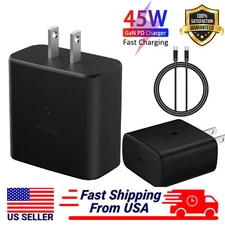 45w Type USB-C Super Fast Wall Charger+6FT Cable For Samsung Galaxy S23 S22 S21