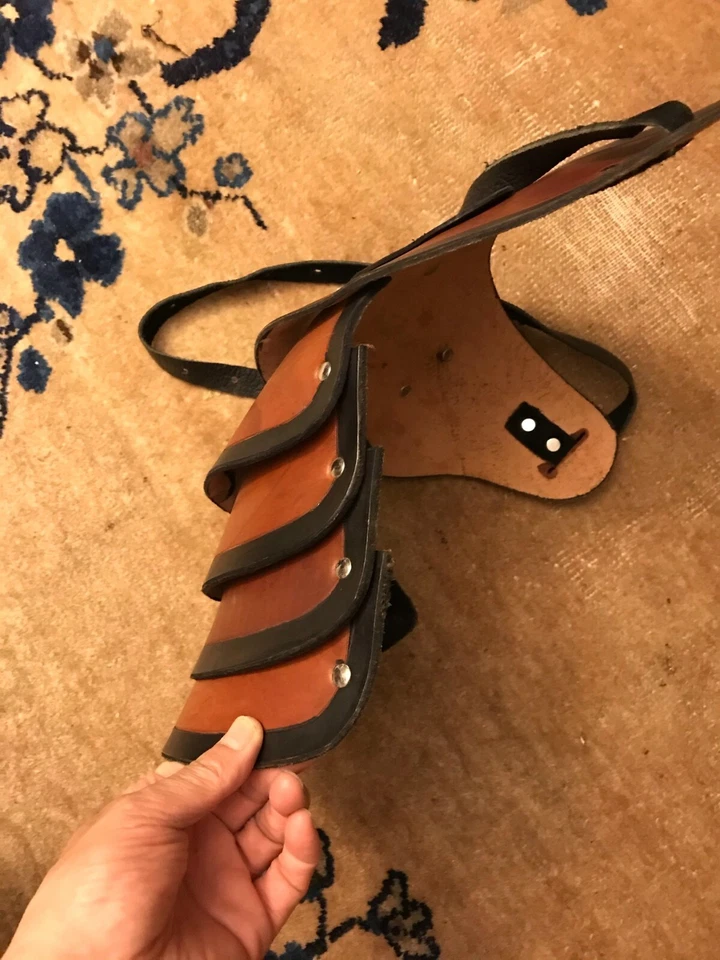 Protector de almohadilla de muslo para rodilleras de trabajo de cuero genuino para ciclistas de colección Foto 3 de 3