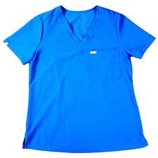 Figs Technical Collection Scrub Top Womens Sz Medium Stretch Blue Style FW1000