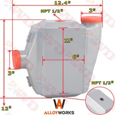 Universal Air to Water Intercooler 12''X11''X4.5 Inch 3" Air Inlet Outlet