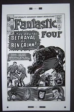 Large Production Art FANTASTIC FOUR #41 cover, JACK KIRBY art, 11x17