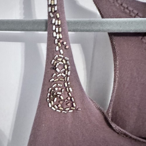 Vintage Xhilaration Tank Top 90sBrown Silver Gold Bronze Beads Razorback Xxl - Picture 3 of 6