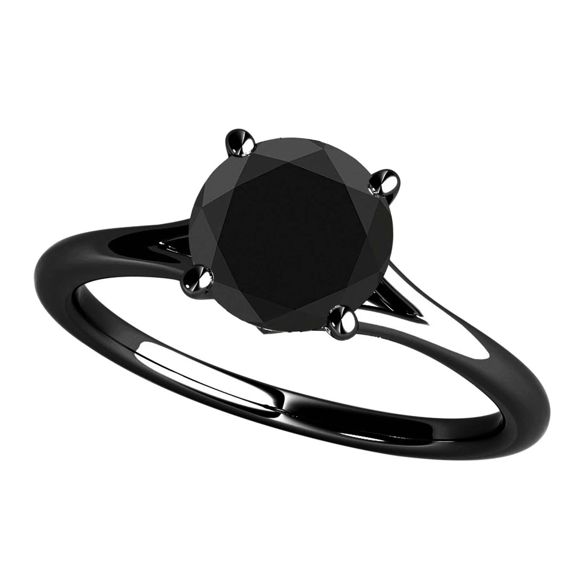 Black rhodium diamond engagement ring deals