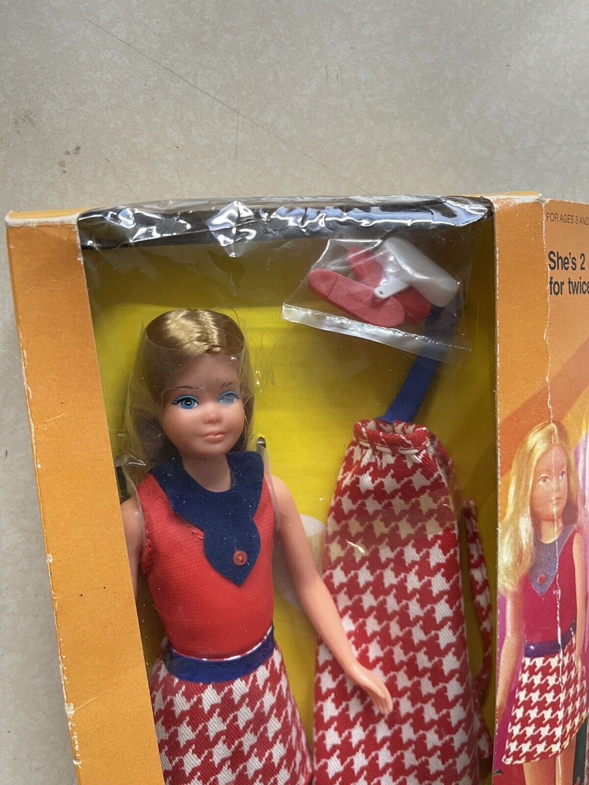 Rare 1974 Mattel Growing Up Skipper Mattel #7259 Box - As Seen in BARBIE  movie!