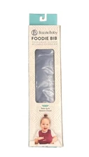 Bazzle Baby Silicon Bib Navy Blue Roll Up For Storage