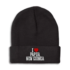 Beanies for Men I Love Papua New Guinea Winter Hats for Women Acrylic Skull Cap