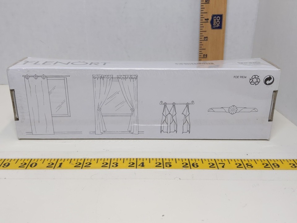 IKEA Flenort Curtain Rings Flower Silver Hold Back Napkin Rings Plastic