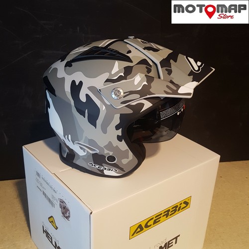 Casco Acerbis Jet Aria Air Trial Urban Scooter Camo Brown 743 Visiera  Interna | eBay