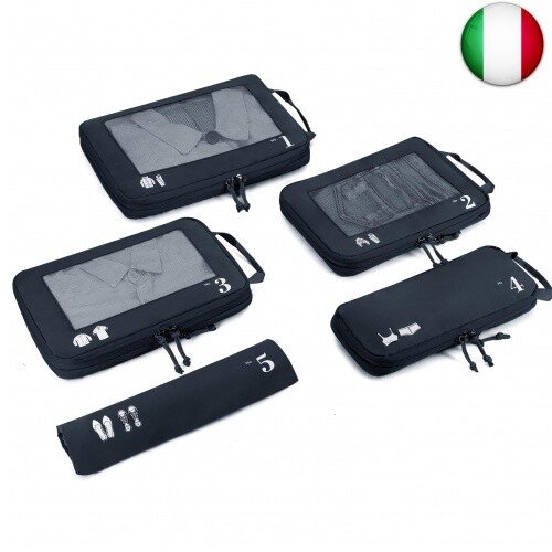 ECOHUB 5 Pezzi Organizer Valigia Compressione Salvaspazio Accessori Viaggio - Foto 1 di 9