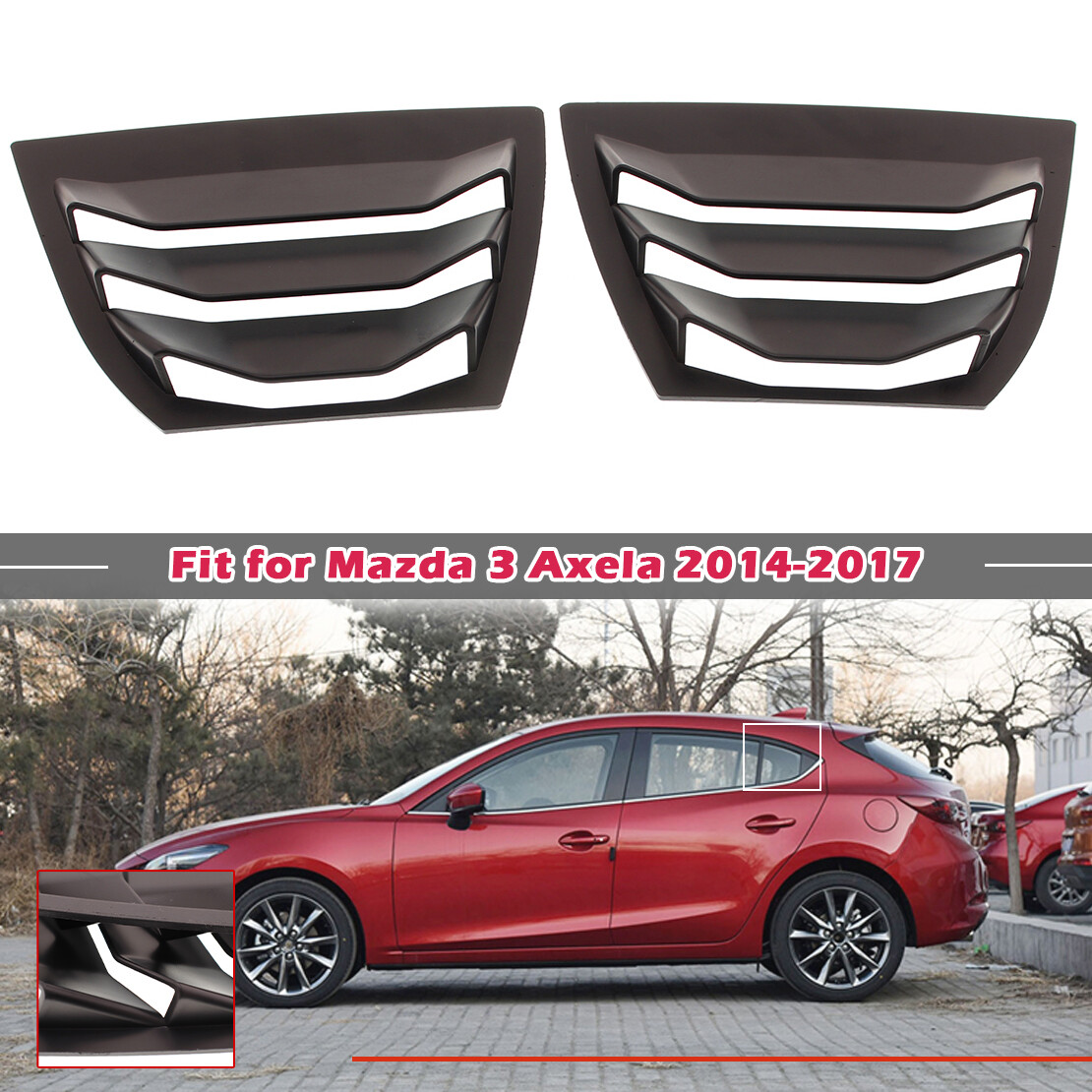 Fit For Mazda 3 Axela Sedan Hatchback Matte Rear Window Side