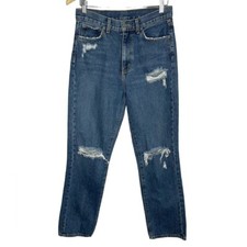 Carmar Distressed High Rise Straight Distressed Jeans Size 28 Cotton