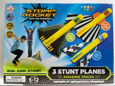 NEU OVP Stomp Rocket 3 Flugzeuge Raketen Planes