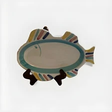 Fish Shaped Plates Set Of 2 Hand Painted Made In Italy