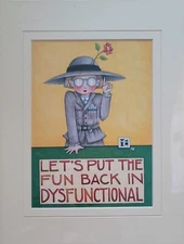 Vintage Engelbreit Litho Art Print Lets Put Fun Back in Dysfunctional 11 x 14