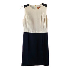 Tory Burch Tweed Wool Sheath Dress size 10 Black Off White