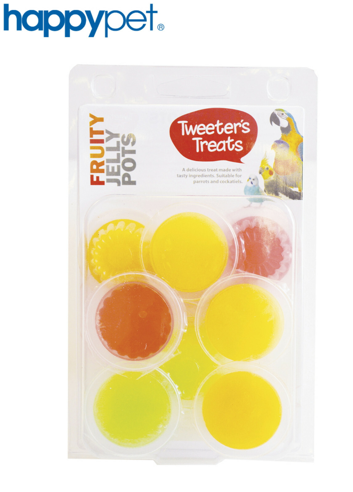 TWEETERS 8 PACK JELLY POTS FRUIT FLAVOURED BIRD BUDGIE PARAKEET PARROT TREATS