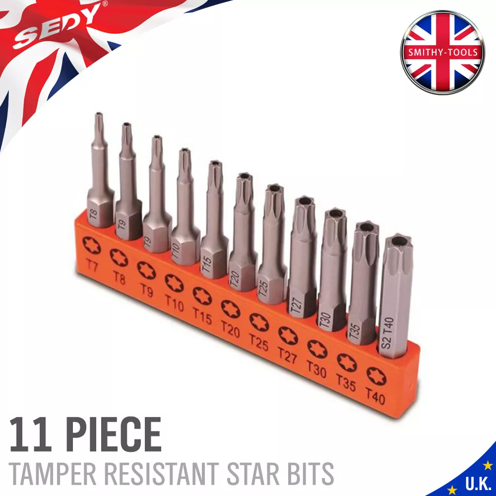 7 Piece Security Torx Bit Set (T7 - T25) 