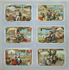 Antike Bilder Karten Liebig Fleisch Extract Serie 6 St&uuml;ck Sammlung