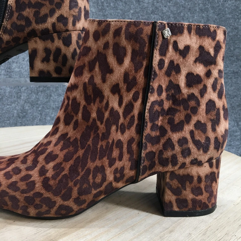 Sam And Libby Botas Mujer 7.5 Eliza Estampado Leopardo Cremallera Tacones Botines Marrón Foto 3 de 4