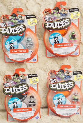 TECH DECK DUDES LOT OF 4 SERIES 1: 2-PACK KICK-FLIP VERY RARE NEW AND SEALED 