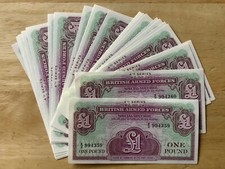 British Armed Forces £1.00  Notes Special Voucher 4th Series Consecutive Numbers