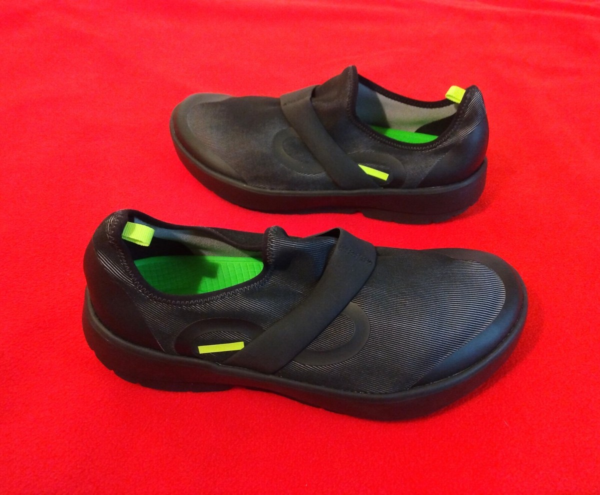 Oofos Oomg Fibre Low Sneakers Mens 11 Black Gray Lightweight 
