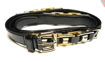 Miu Miu belt size 34 Miu Miu Snakeskin Square-Buckle Wide Belt Black Size 85 US  main image 4