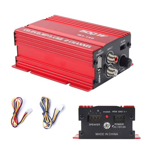 MA-150 Power Amplifier 500W DC9-14V Dual Channel Stereo Audio HiFi Bass Car Home - Picture 11 of 11