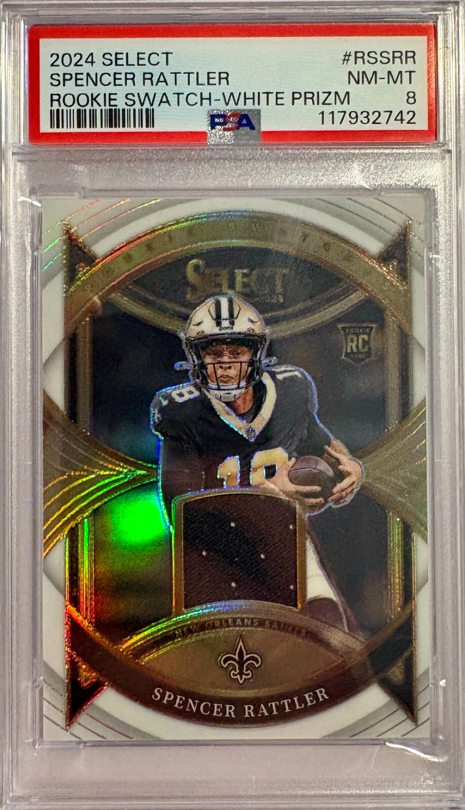 Spencer Rattler Panini Mosaic Showtime Signatures #SSSRR White