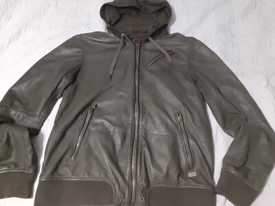 DIESEL 羊革 sheepskin leather jacket XS Leather coat Diesel Green