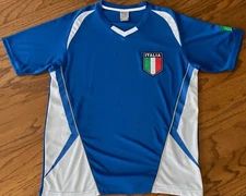 ITALIA Soccer Jersey Size Small Blue White Red Excellent Pre-Owned