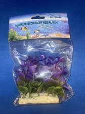 Aquarium Artificial Plant Fish Tank Plastic Water Plant Decor 4" Green/purple