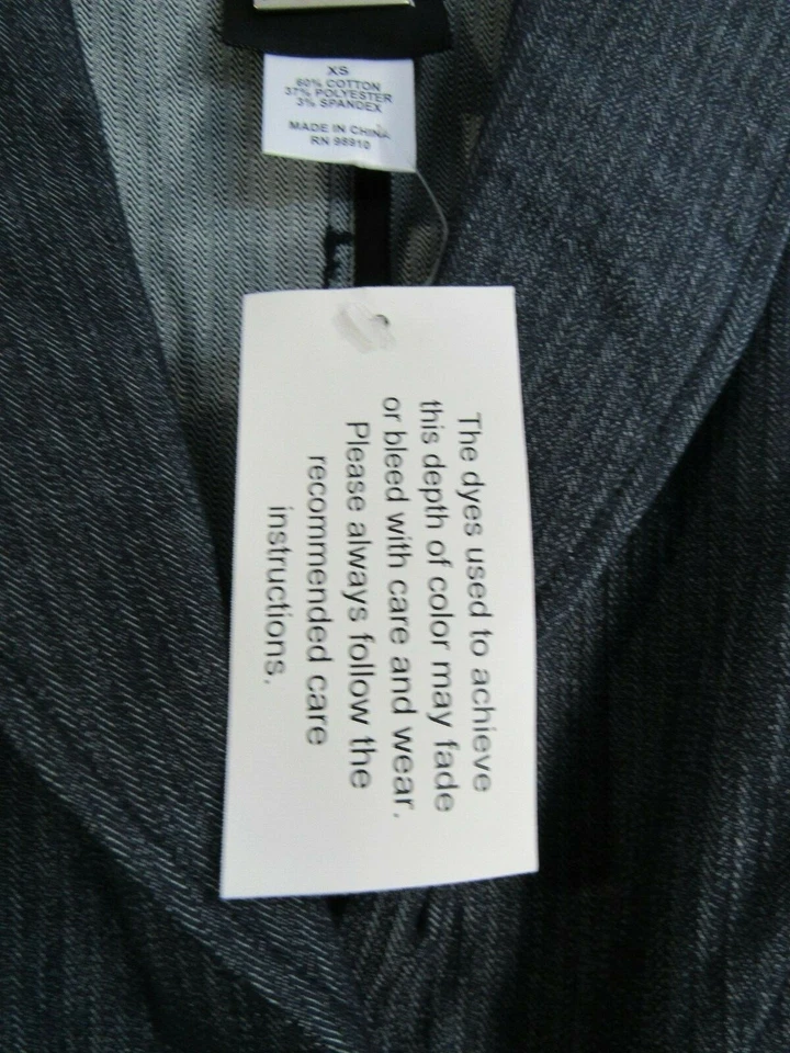 Nueva Chaqueta Blazer View By Walter Jean Talla XS Azul Rayas Botón Frontal Carrera Foto 4 de 4