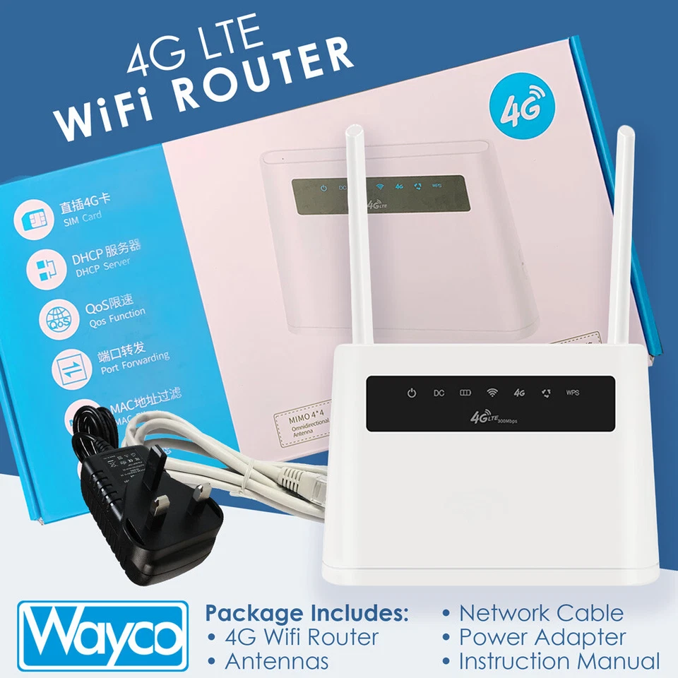 4G WiFi Router Advanced 300Mbps Wireless & SIM Card UNLOCKED Port Forwarding - Image 3 of 4