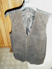 Vintage John L. Blair 100 Leather Men's Black Motorcycle Vest Size Large Swede