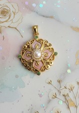 SOLID 18CT GOLD Mother of Pearl PENDANT Hallmarked  NEW TRENDY WOMEN GIRLS GIFTS