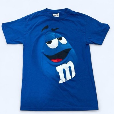M&Ms 2011 Men's Blue T-Shirt Short Sleeve Small All-Over Print Chocolate Candy