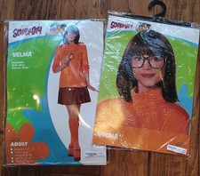 Scooby-Doo Velma Costume And Wig Adult Women's Medium 8-10 Halloween Cosplay NIP