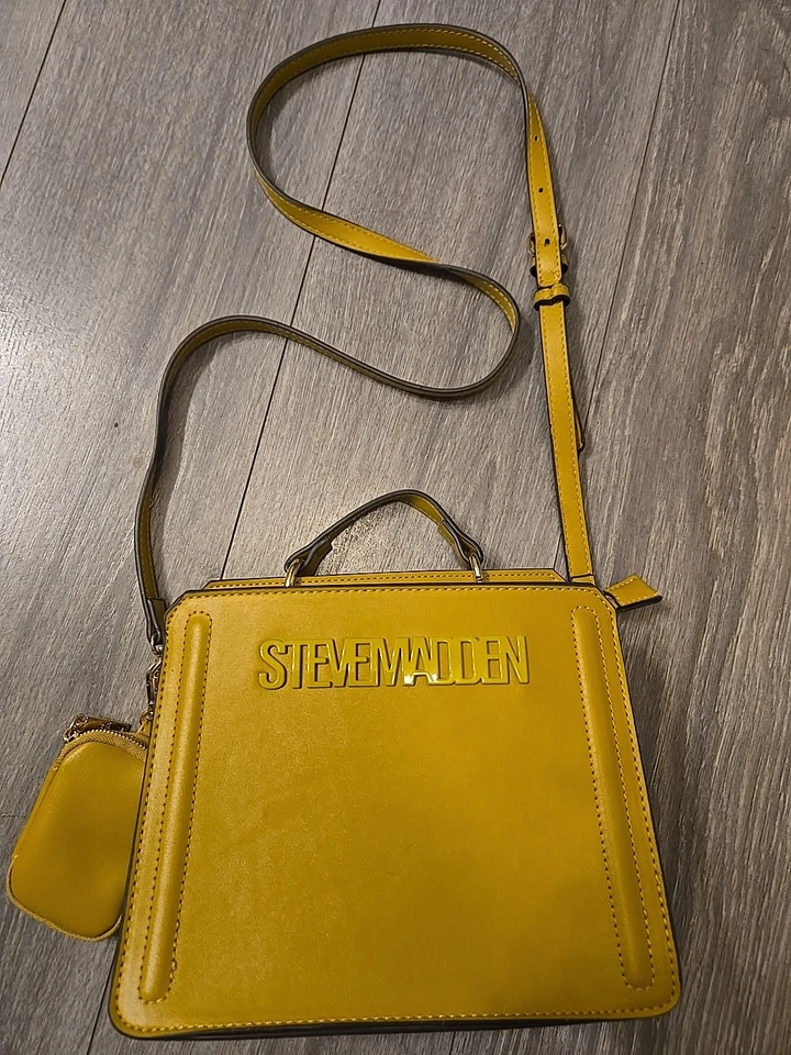Steve Madden Bevelyn Satchel Crossbody Bag Merigold w/ Straps & Coin Case - Image 2 of 4