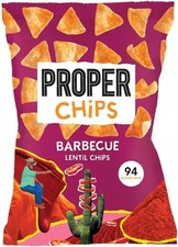 PROPER Barbecue Lentil Chips, Vegan, Gluten Free Snacks, Sharing Bags - 85g Pac