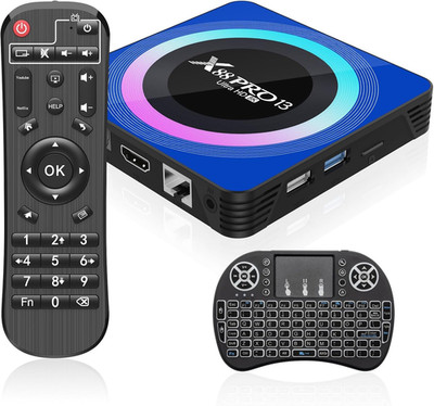 8K Android 13.0 TV Box, 4GB RAM, WiFi6, HDR10, Mini Backlit Keyboard