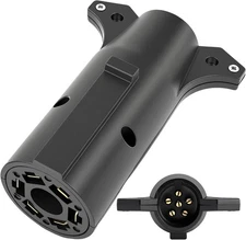 7 Pin to 6 Pin Trailer Plug Adapter 7 RV Blade to 6 Pole Round, 6 Way to 7 Way T