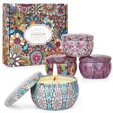 Candles for Women - 4 Packs Scented Candles Gifts for Women Set, Natural Soy Wax