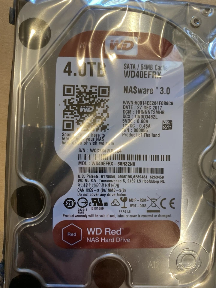 Disco duro interno NASware Western Digital rojo 4 TB WD40EFRX 5400 RPM 3,5 pulgadas Foto 2 de 4